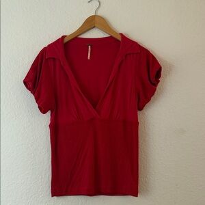 Free People Deep Red Blouse